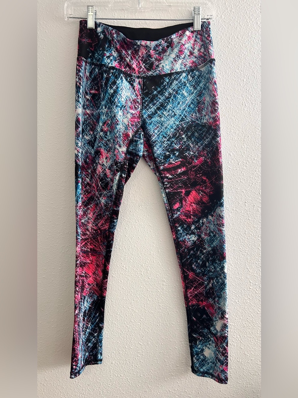 RBX Multicolor Abstract Print Leggings - Pink & Blue